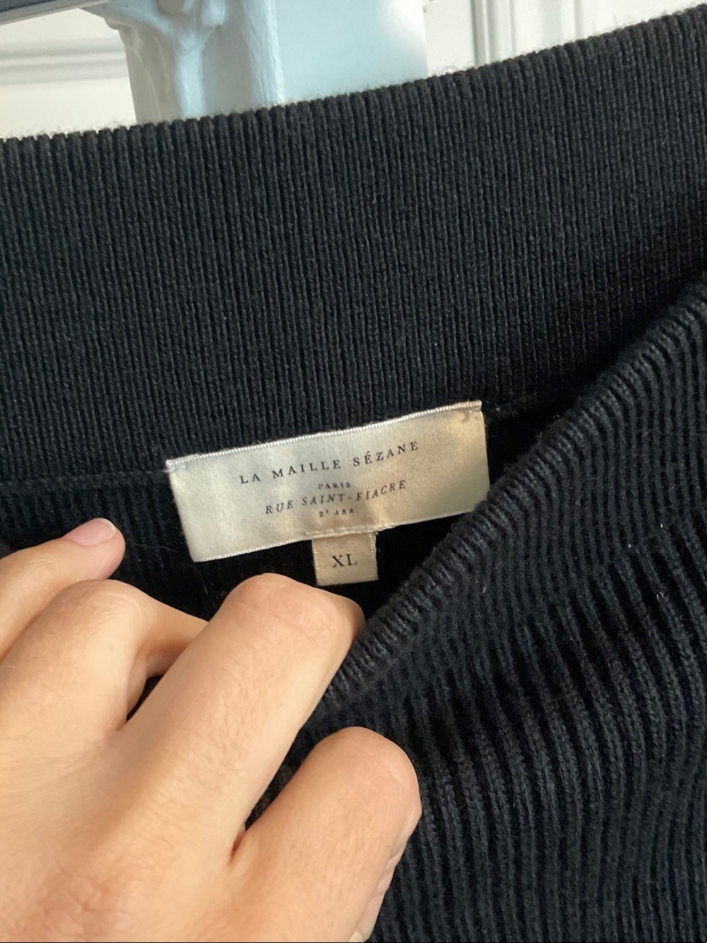 Sézane Black Ribbed Knit Midi Skirt - Picture 3 of 4